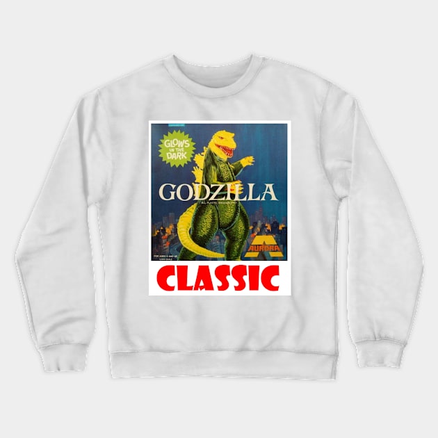 Vintage Model Kit Box Art - Aurora Giant Lizzard Crewneck Sweatshirt by Starbase79